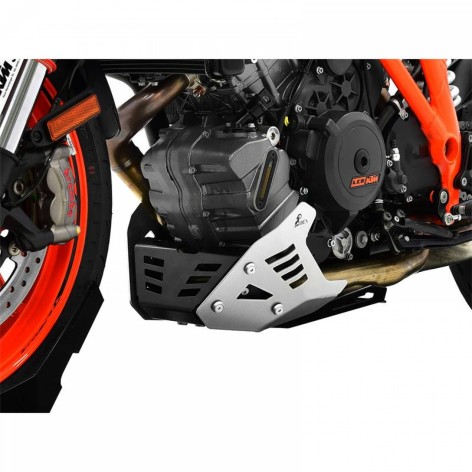 ZIEGER PŁYTA SILNIKA KTM 1290 SUPER DUKE R BJ 2014-19 / 1290 SUPER DUKE GT BJ 2016-21 CZARNO-SREBRNA