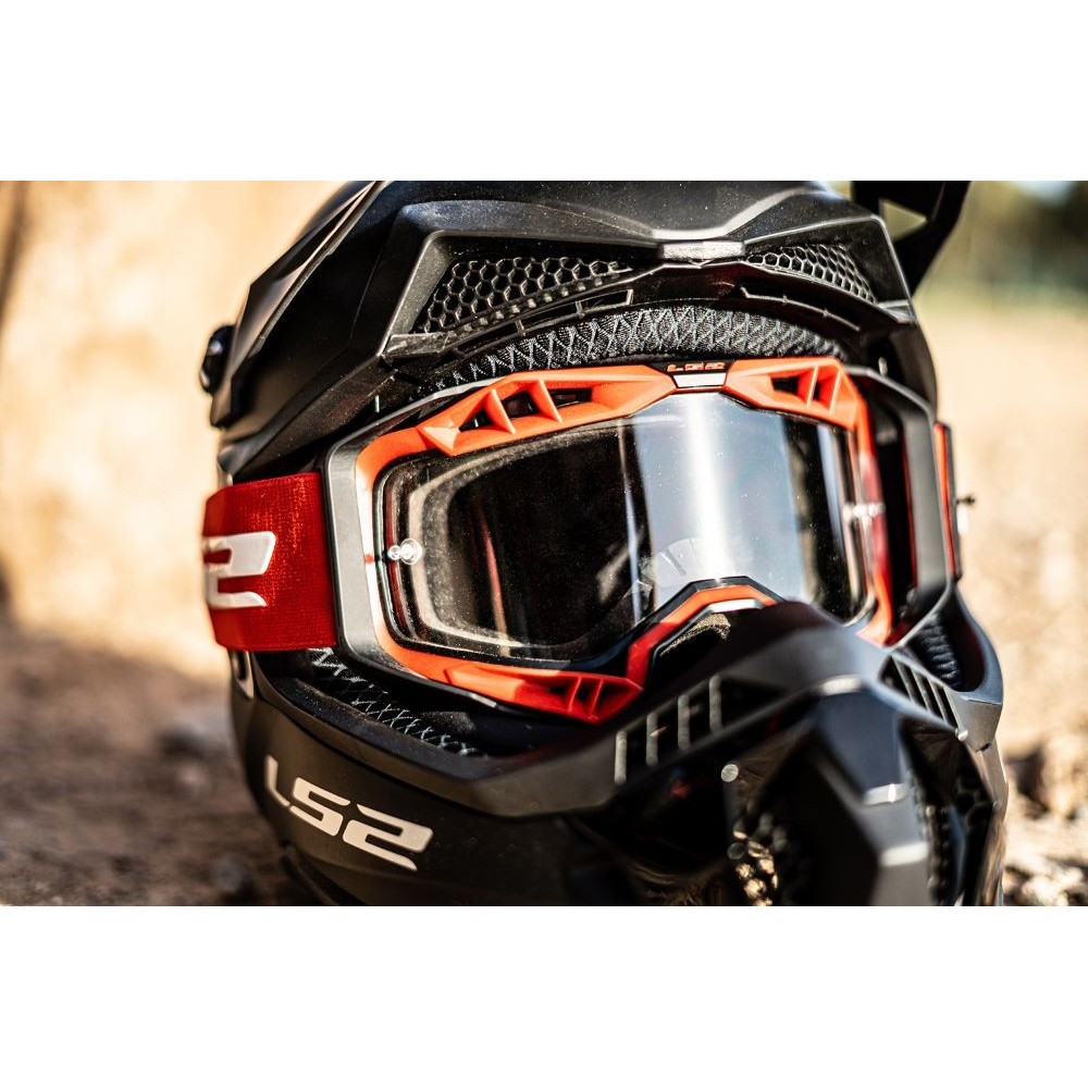 LS2 AURA GOGLE MOTOCYKLOWE OFF-ROAD CROSS QUAD ENDURO ATV CZERWONE