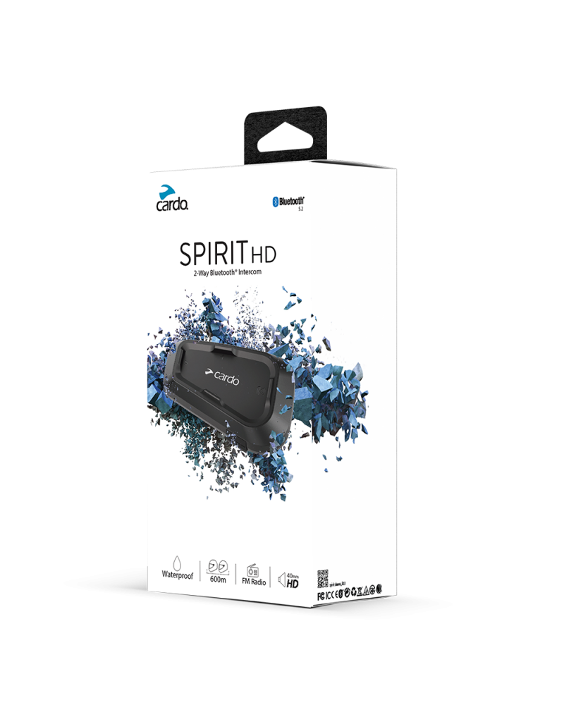 CARDO SPIRIT HD INTERKOM MOTOCYKLOWY ZESTAW NA 1 KASK