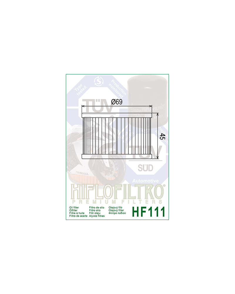 HIFLOFILTRO HF111 FILTR OLEJU