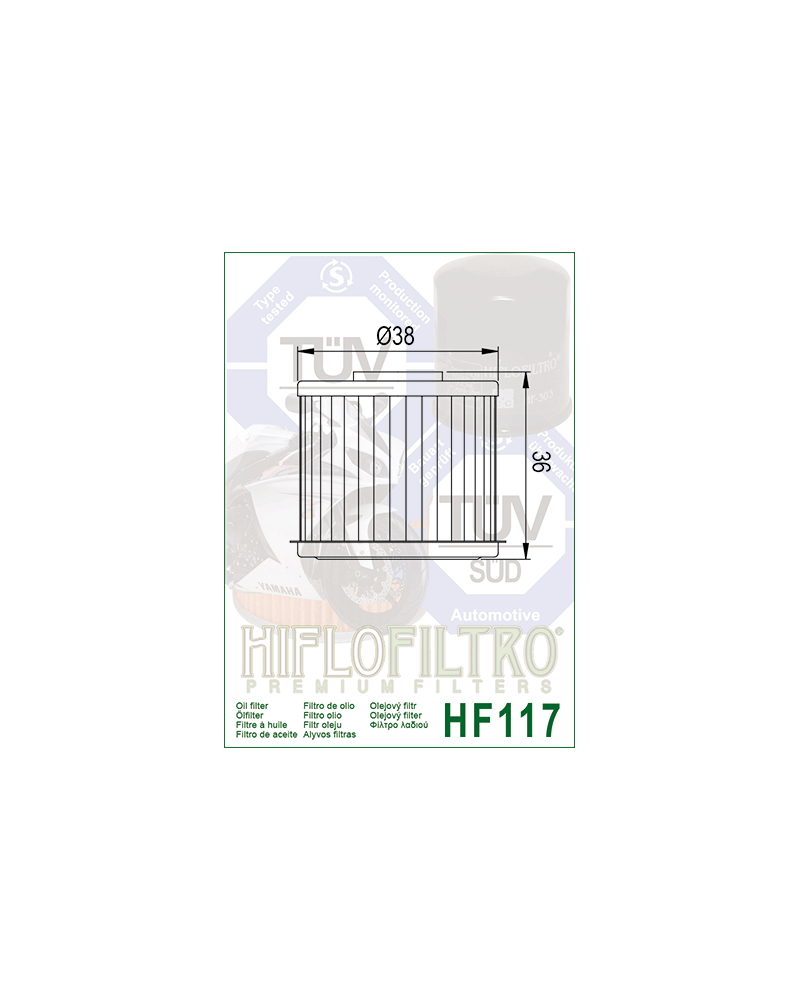 HIFLOFILTRO HF117 FILTR OLEJU