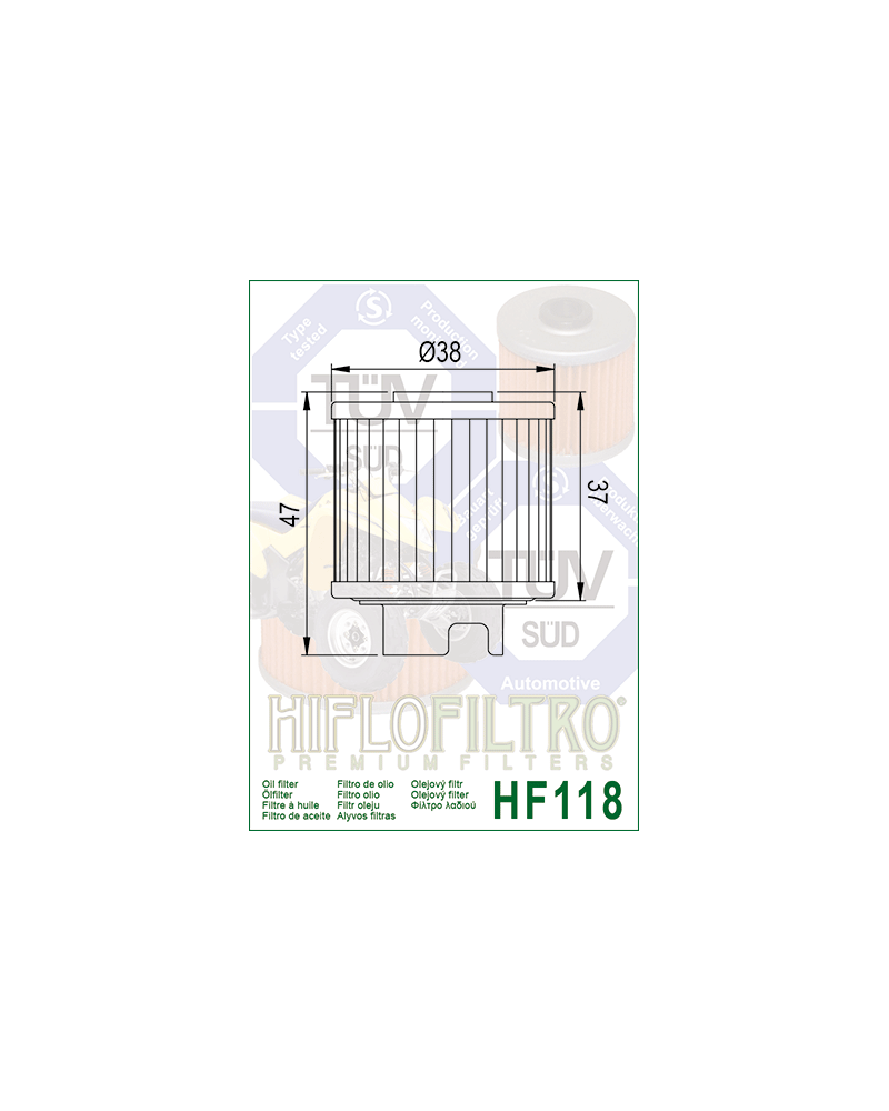 HIFLOFILTRO HF118 FILTR OLEJU