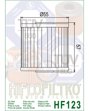 HIFLOFILTRO HF123 FILTR OLEJU