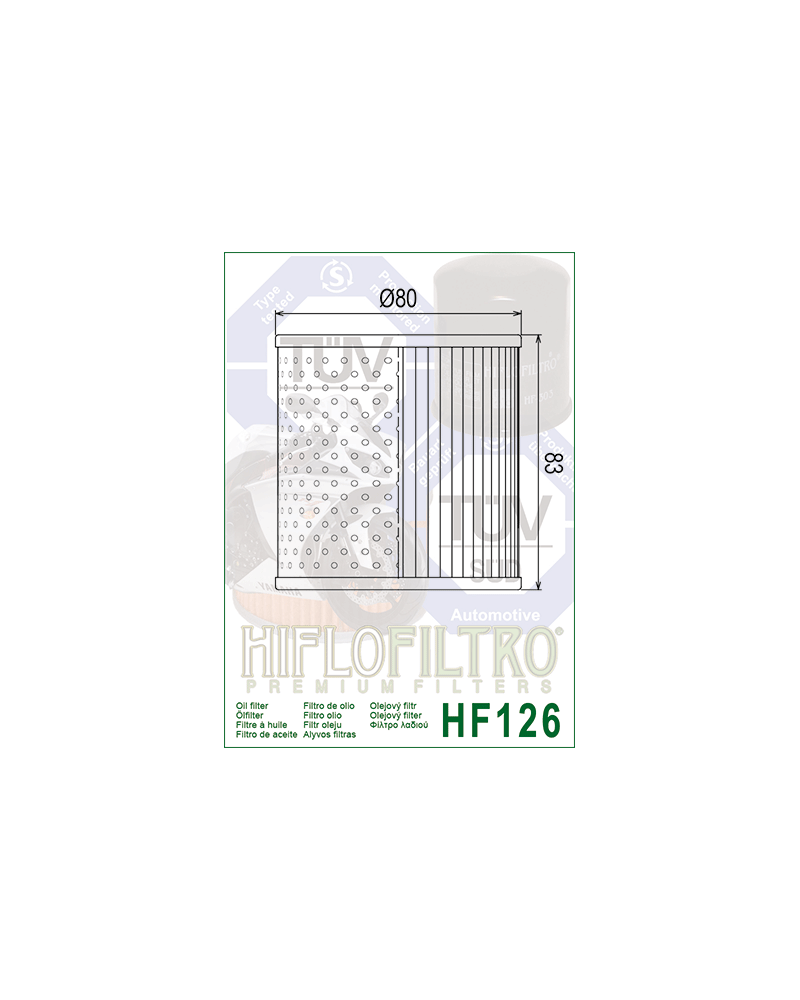 HIFLOFILTRO HF126 FILTR OLEJU