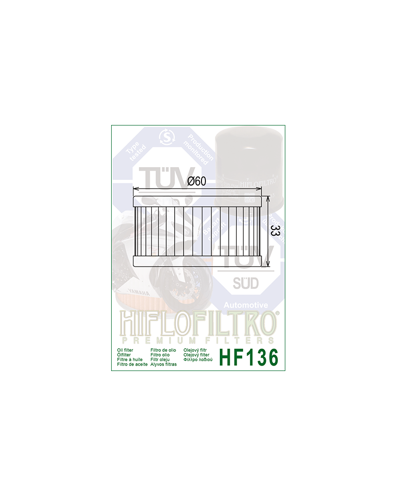 HIFLOFILTRO HF136 FILTR OLEJU