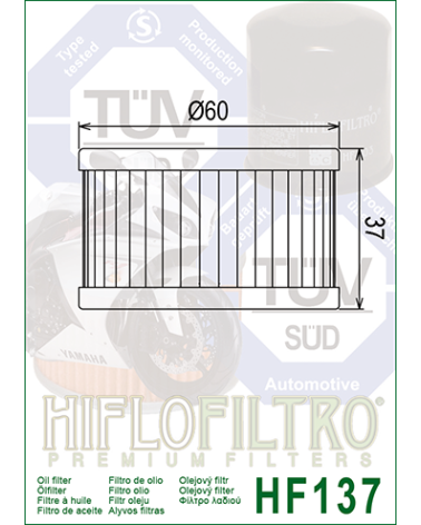 HIFLOFILTRO HF137 FILTR OLEJU