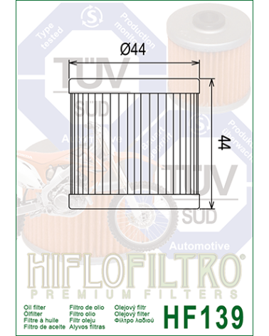 HIFLOFILTRO HF139 FILTR OLEJU