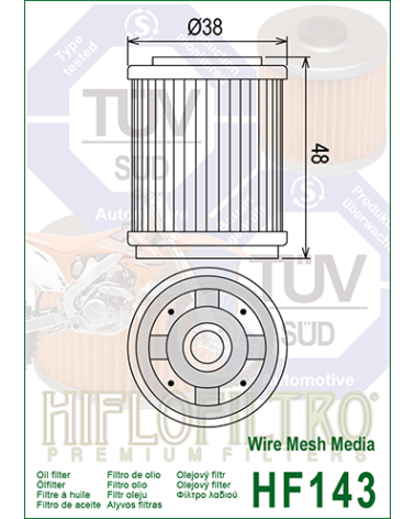 HIFLOFILTRO HF143 FILTR OLEJU