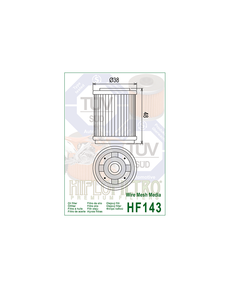 HIFLOFILTRO HF143 FILTR OLEJU