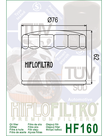 HIFLOFILTRO HF160 FILTR OLEJU